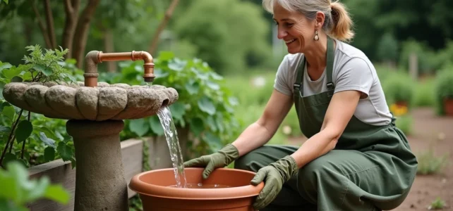 Astuces ingénieuses pour collecter l&rsquo;eau de pluie sans toit dans votre jardin