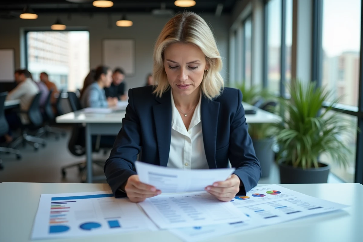 Femme professionnelle comparant des alternatives à Dirvox dans un espace de coworking moderne